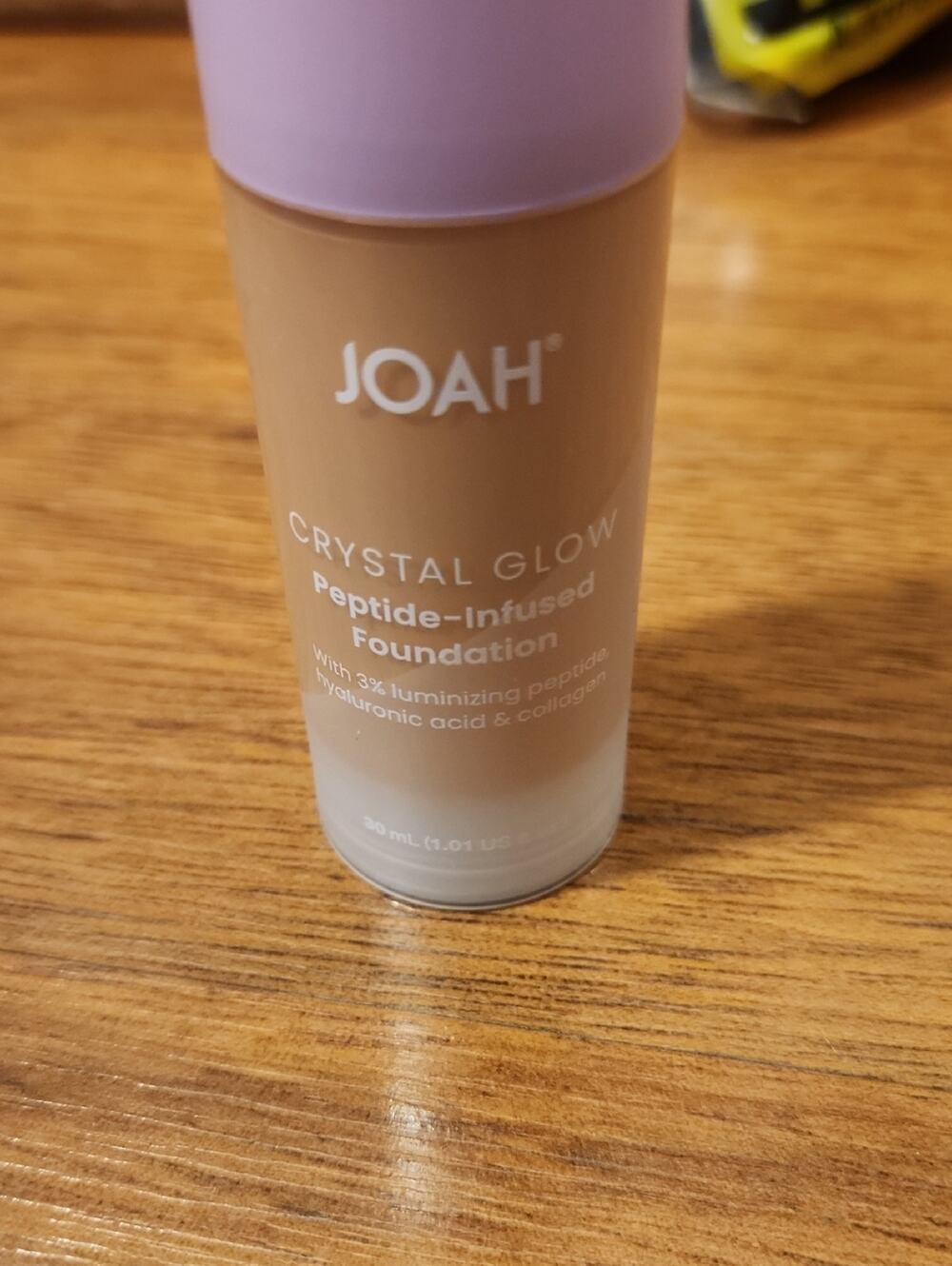 J.O.A. Crystal Glow Peptide-Infused Foundation — Warm Beige with Lilac Cap MN010